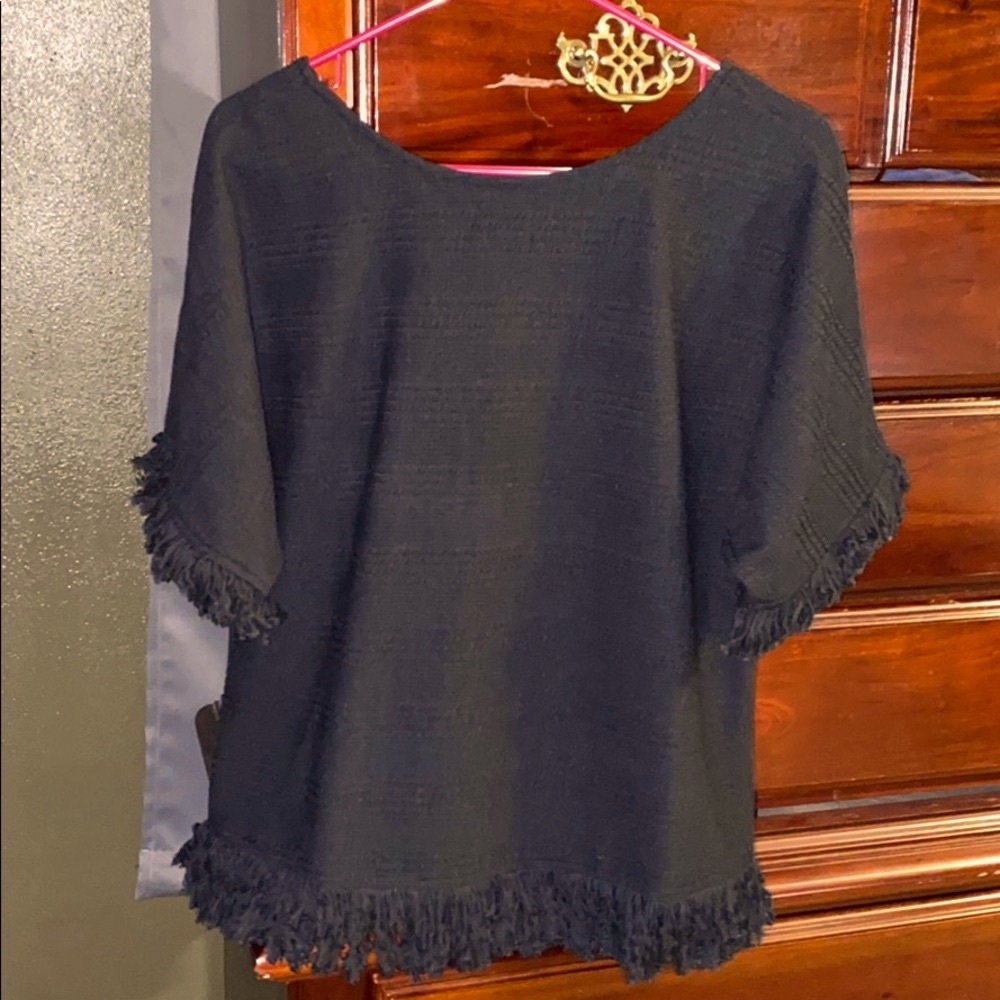 COPY - VICI CHERYL COTTON BLEND FRINGE TOP